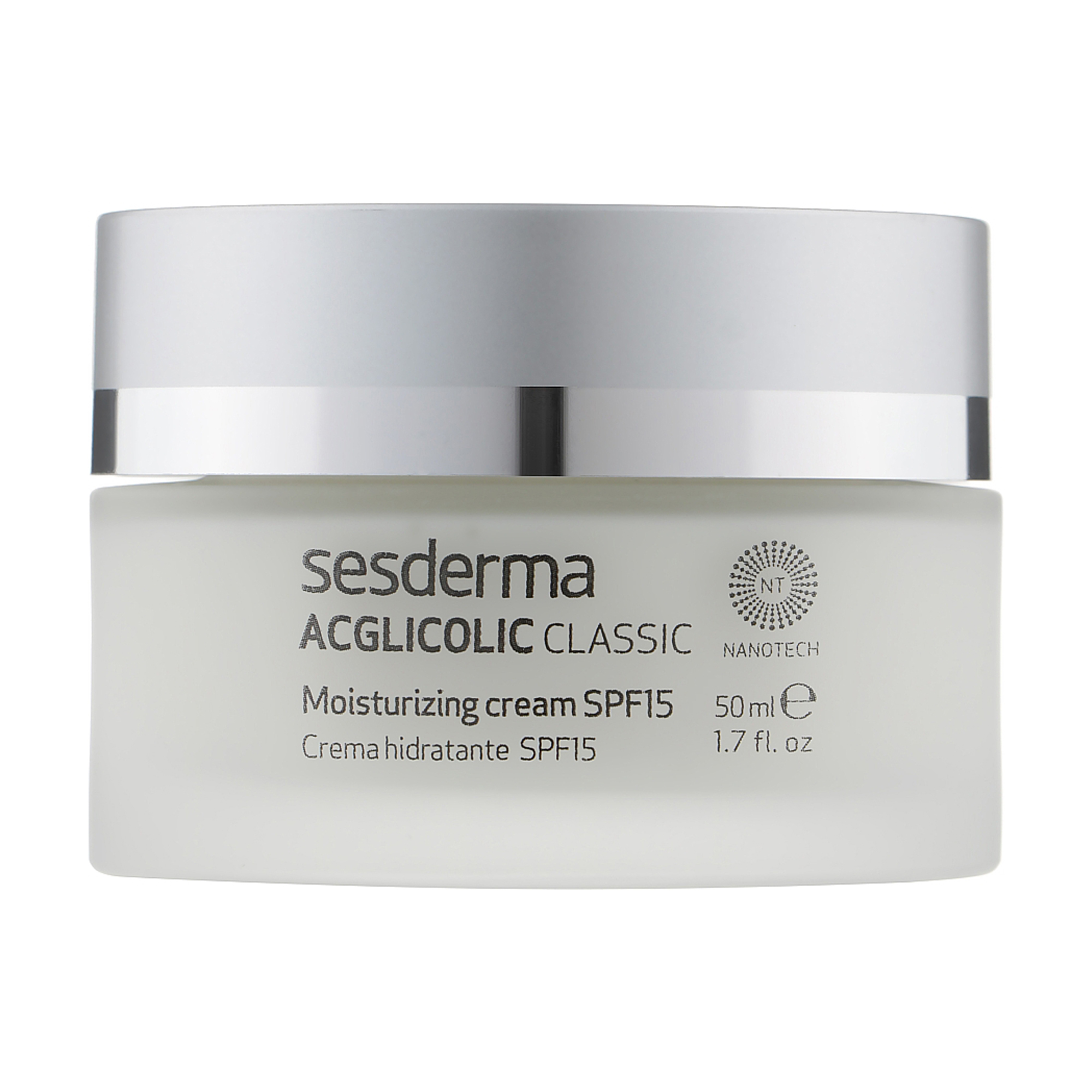 Зволожувальний крем для обличчя Sesderma Acglicolic Classic Moisturizing Cream SPF 15 для сухої шкіри, 50 мл